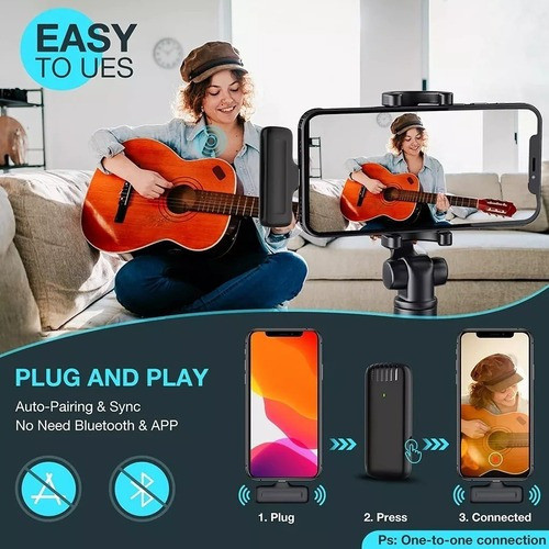 Microfone Sem Fio Com Estojo De Carregamento Para iPhone 1