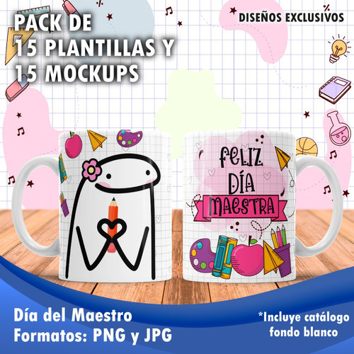 Dia Del Maestro /a 15 Plantillas Flork Deformitos+15 Mockups 0
