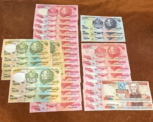 Billete Uruguay Antiguos 42 Billetes Muchos S/c  Buen Estado 0