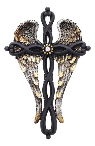 Top Brass Angel Wings Wall Cross - Escultura De Arte Espirit 0