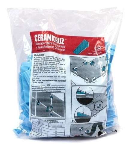 Nivelador Para Porcelanato Cuña Dentada 150u Ceramicruz 0