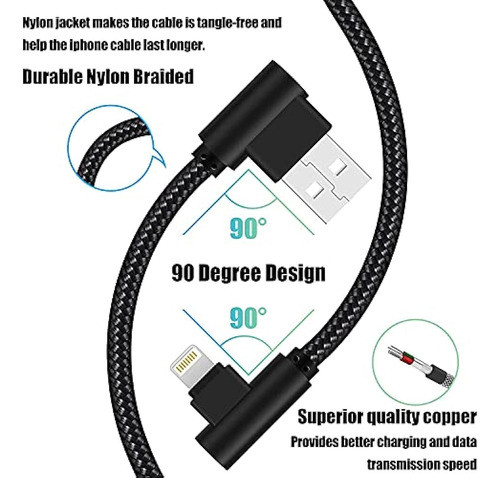 Cargador De iPhone De 3 Pies Certificado Mfi Paquete De 3 Ca 1