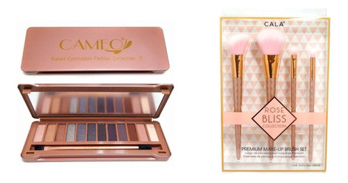 Set Combo Paleta De Sombras Cameo + Brochas Cala 4 Unidades 0