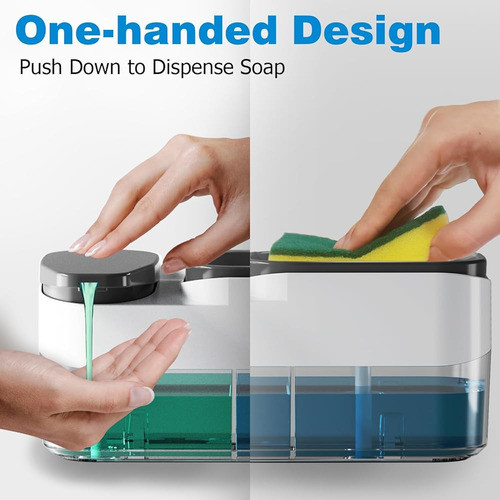 Dispensador De Jabón Para Platos Con Soporte Para Esponja, J 1