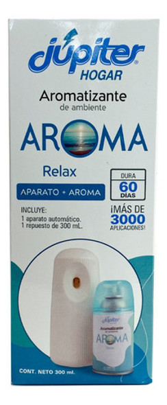 Aromatizante Ambientes Automático + Repuesto Relax Jupiter 0