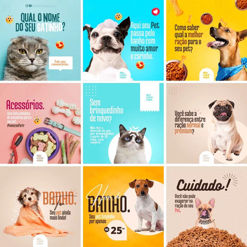 Artes Canva Petshop, Gatos E Cachorros Editável Artes 1