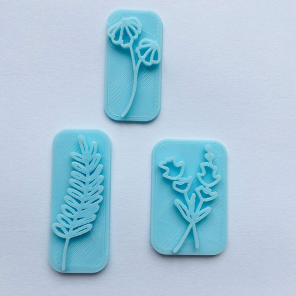 Conjunto De 3 Sellos De Polímero Floral Para Aretes 0
