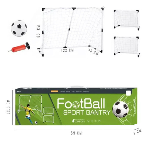 Arco De Futbol 122x65x48 Cm Red Pelota Inflador Juguete 1