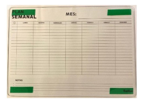Calendario Semanal Horarios - Pizarra Pared A3 0