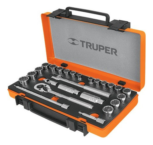 Juego 26pz.18dad+acc (3/8-1 .10-17) 3/8 Truper Jd-3/8x26mp 0