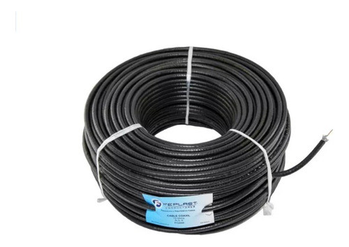 Cable Coaxil Grueso Rg6 Negro - Feplast - Rollo X80 Metros 0