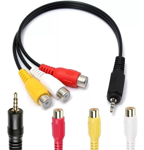 Cable Video Compuesto Trs 3.5 A 3 Rca Hembra - Factura A / B 0