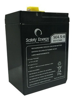 Batería Gel Safety Energy 6v 4.5ah Luz De Emergencia Y Otros 0
