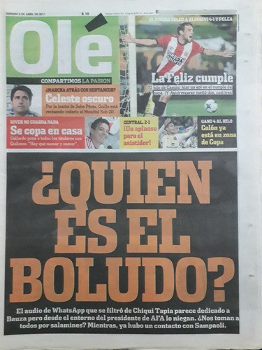 Ole 8 Abril 2017 Chiqui Tapia Afa 0