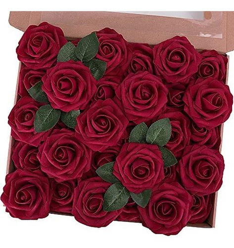 Rosas Artificiales X 30 Foam Rojo Oscuro 0