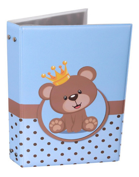 Álbum 300 Fotos 10x15 Ursinho Príncipe Azul Bebê Infantil 1 Álbum 300 Fotos 10x15 Ursinho Príncipe Azul Bebê Infantil 1