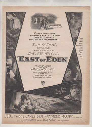 1955 Cine James Dean Publicidad East Of Eden De Elia Kazan 0