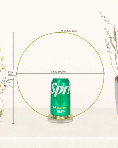 Aros De Metal Para Centro De Mesa 30cm Dorado Base Gold 6u 1