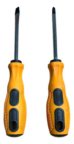 Juego X2 Destornilladores Imantado Plano Philips Mango Goma 0
