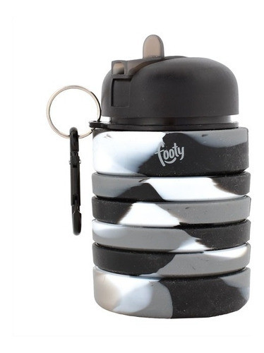 Botella De Silicona Flexible Acordeon Negra Blanca Footy 1