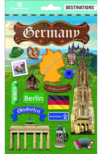 Paper House Productions Travel Germany Pegatinas 2d, 3-pack 0