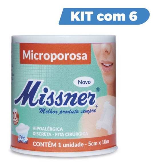Kit Fita Micropore 5x10 Missner Com 6 Unidades 0