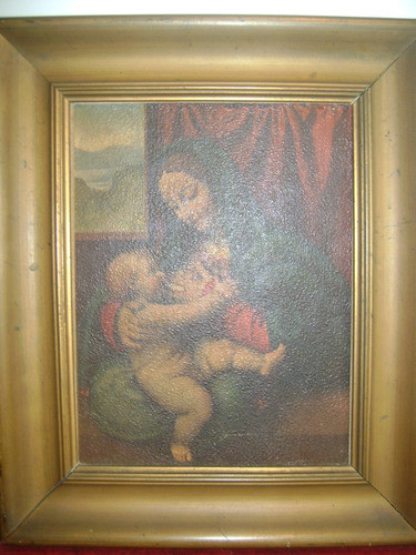 Cuadro Con La Virgen Y El Niño Reproduccion Madera Numerada 0