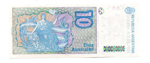Argentina Billete 10 Australes Bottero 2819 Sc- 1