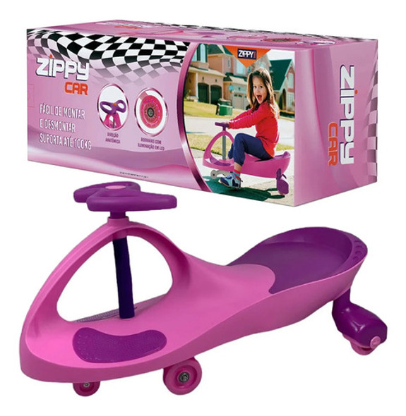 Carrinho Zippy Car Rosa Com Led Suporta Até 100kg Zippy Toys 0