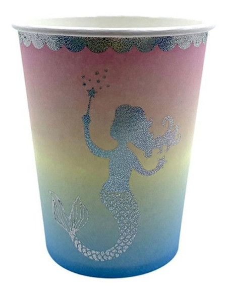 Set Sirenita 10platos 23cm+ 10platos 18cm + 10vasos  30pcs 1