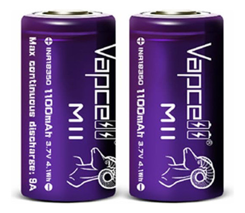 Baterias 18350 3.7v 1100mah 9a  Li-on (2 Unidades) 0