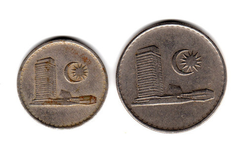 Malasia Lote 2 Monedas 10 Y 20 Sen Decada 60/70 Asia 1