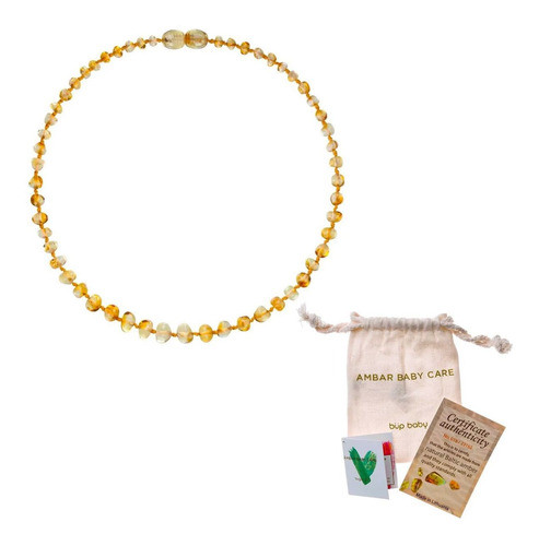 Colar Âmbar Lemon 36cm P/ Bebês Crianças E Dentição Bupbaby 0