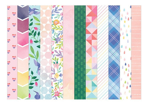 18 Papeles Para Scrapbook Doble Faz Pp - Bloom Street 0