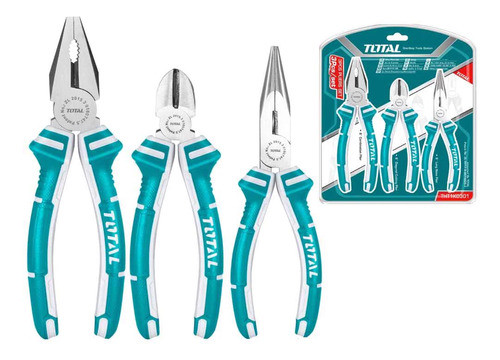 Kit 3 Pinzas Universal Punta Alicate Acero Total Tht1k0311 0