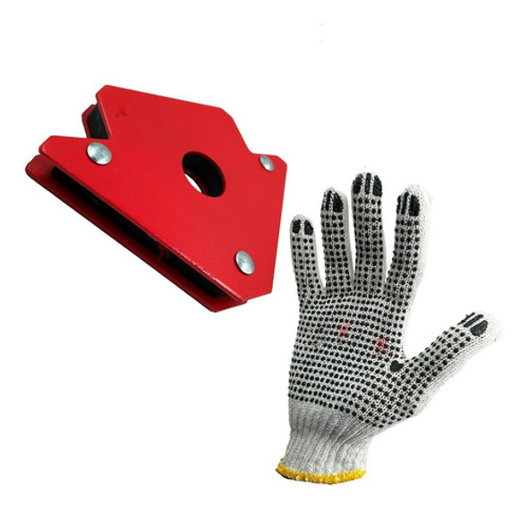 Escuadra Magnética Angulo Imán Soldador Herrero + Guantes 0