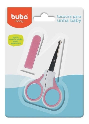 Tesoura Para Unha Bebê Rosa Buba 1