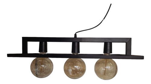Colgante De Hierro Tipo Puente 3 Luces Negro Jo 0