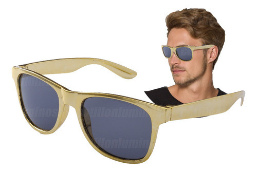40 Lentes Anteojos De Sol Metalizado Dorado Fiesta Cotillon 0