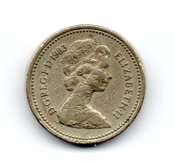 Inglaterra Gran Bretaña Moneda 1 Libra Año 1983 Km#933 1