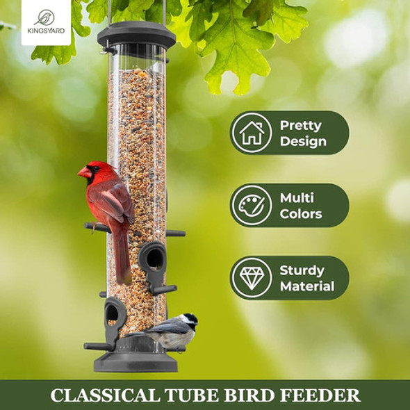 Kingsyard 2 Pack Tube Feeders Con 6 Puertos De Alimentación 1 Kingsyard 2 Pack Tube Feeders Con 6 Puertos De Alimentación 1