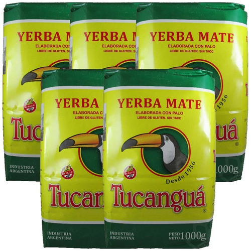 5x Yerba Mate Tradicional Tucanguá 1kg. Suave Y Sin Tacc 1