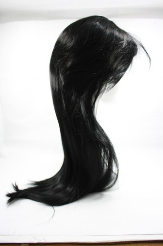 Peluca Con Flequillo Cabello Liso Color Negro  #w-10b 1# 1