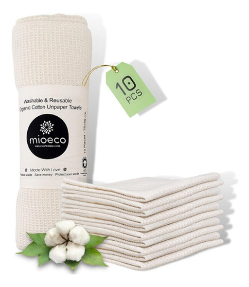 Mioeco 10 Pack Toallas De Papel De Cocina Lavables - Toallas 0