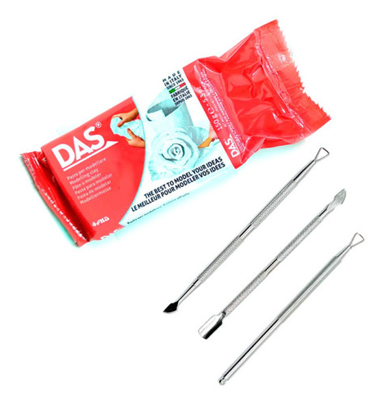 Arcillla Para Modelar 150gr Blanca Herramientas Metalicas 0