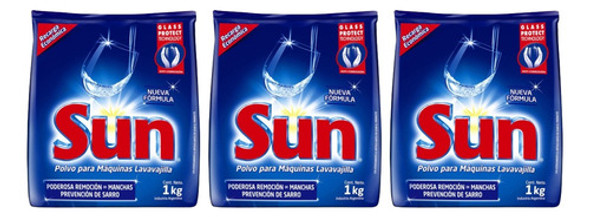 Detergente Lavavajillas Sun Progress Polvo Pack 3 X 1kg 0