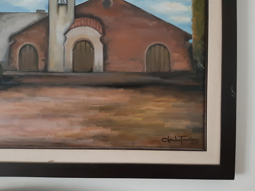 Pintura Original Enmarcada - Vista De La Bodega Bouza 1