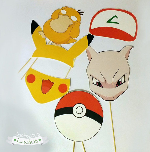 Props Carteles Para Fotos Pokémon 10 Unidades 0