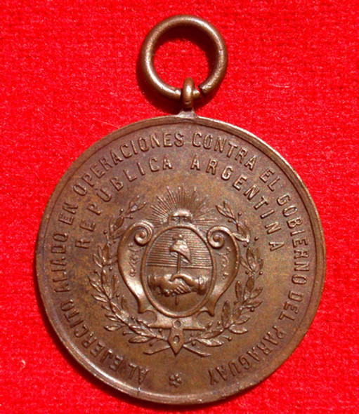 Medalla Del Ejercito Argentino Por La Guerra Del Paraguay 0