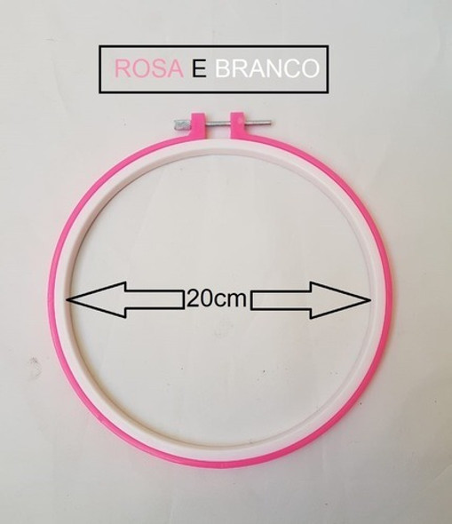 Bastidor Plastico Com Tarracha 20cm Rosa/branco 0 Bastidor Plastico Com Tarracha 20cm Rosa/branco 0
